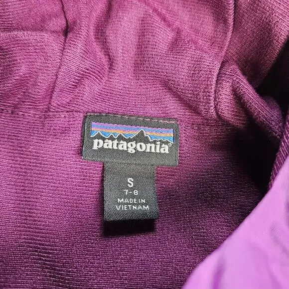 PATAGONIA Girl's Torrentshell Jacket Hooded Windbreaker Rain Size Size Small 7-8 - Picture 3 of 4